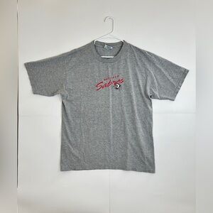 Vintage Buffalo Sabres Lee Sport Shirt Goathead Graphic Tee Gray XLarge Made USA